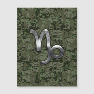 Capricorn Zodiac Symbol Woodland Camouflage