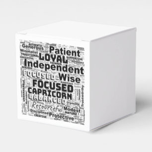 Capricorn Zodiac Word Cloud Inspiration Favour Box