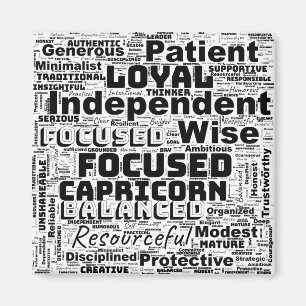 Capricorn Zodiac Word Cloud Inspiration Magnet