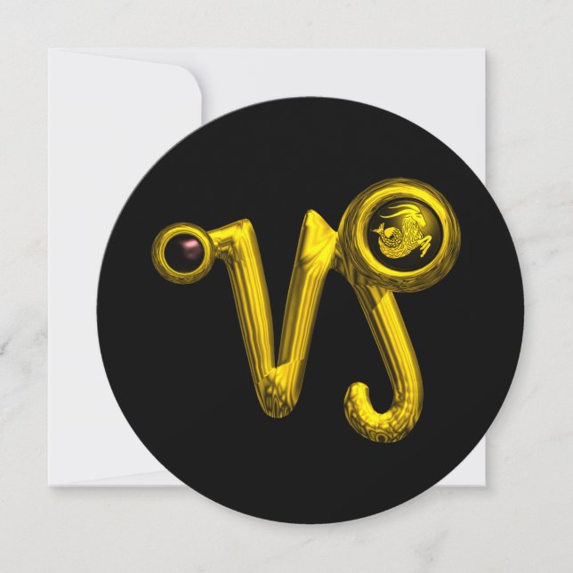 CAPRICORN ,ZODIACAL SIGN,ZODIAC BIRTHDAY PARTY INVITATION (Front)