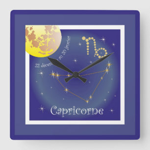 Capricorne 22 décembre at 20 January Square Wall Clock