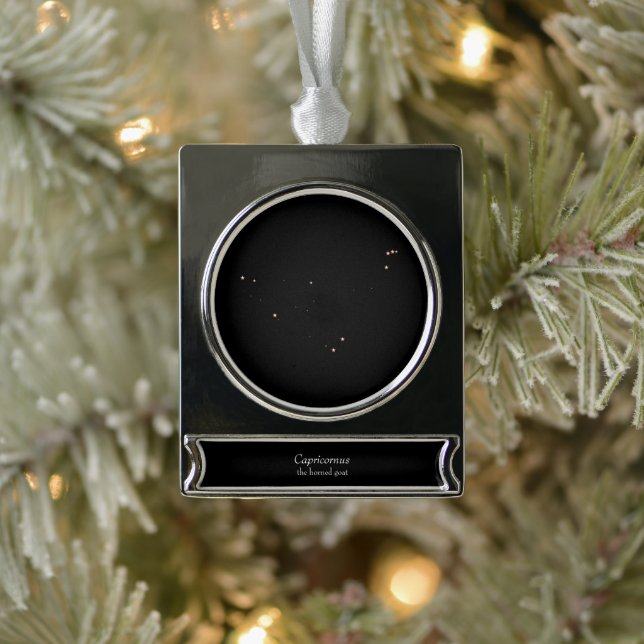 Capricornus Constellation Silver Plated Banner Ornament (Tree)