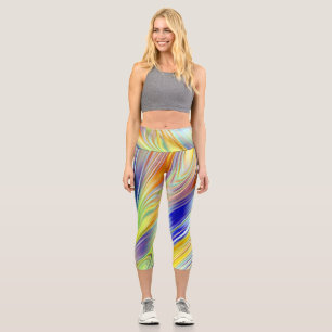 Capris, A multicolor trendy abstract design Capri Leggings
