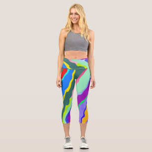 Capris, A multicolor trendy fabric pattern design Capri Leggings