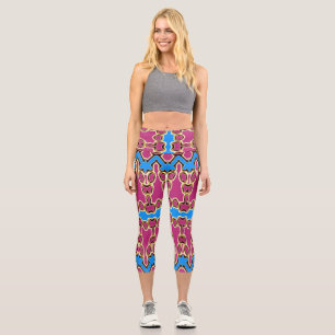 Capris, A multicolor trendy fabric pattern design Capri Leggings