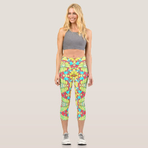 Capris, A multicolor trendy fabric pattern design Capri Leggings