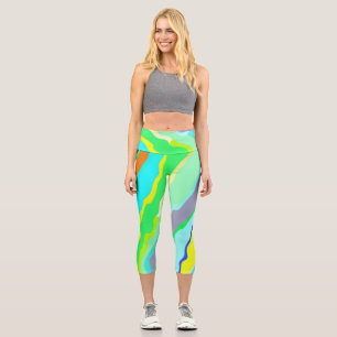 Capris, A multicolor trendy fabric pattern design Capri Leggings