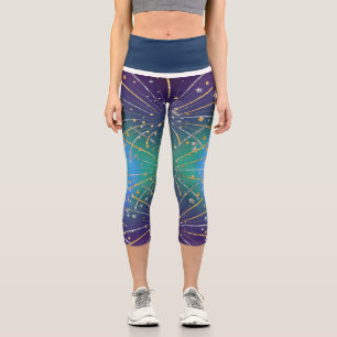 Capris Fireworks on Blue Green Background