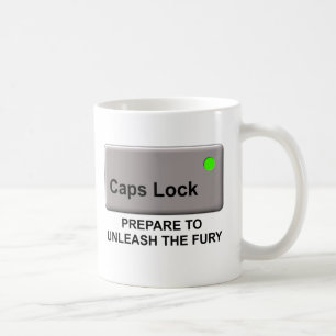 Caps Lock Fury Funny Mug Humour