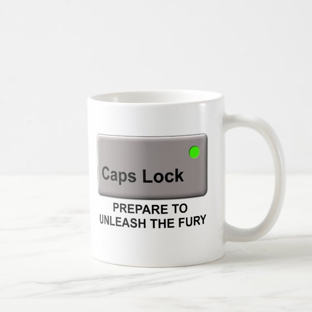 Caps Lock Fury Funny Mug Humour (Right)