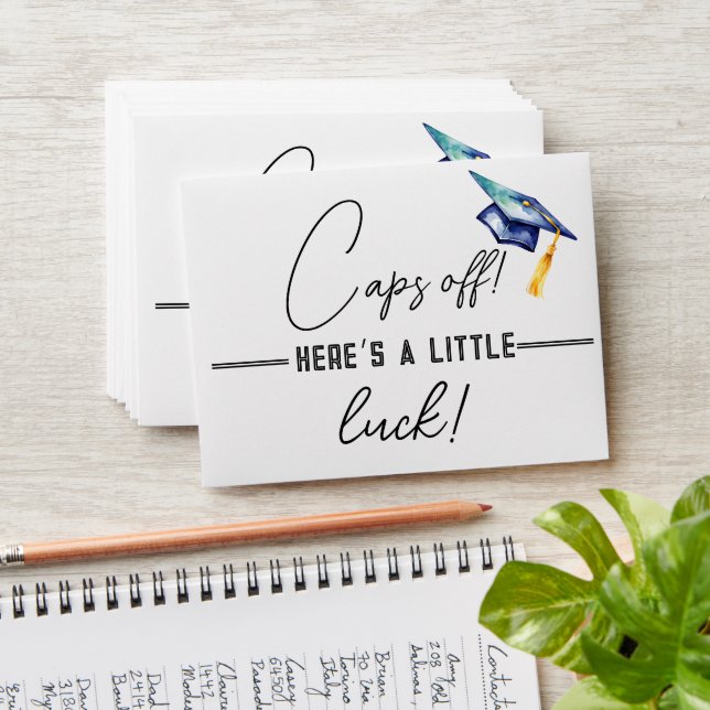 Caps Off! Graduation Scratch Card party Favour  Envelope (Stacked)