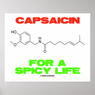 Capsaicin For A Spicy Life Chemical Structure Poster
