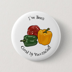 Capsicum cartoon illustration 6 cm round badge