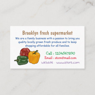 Capsicum cartoon illustration business card
