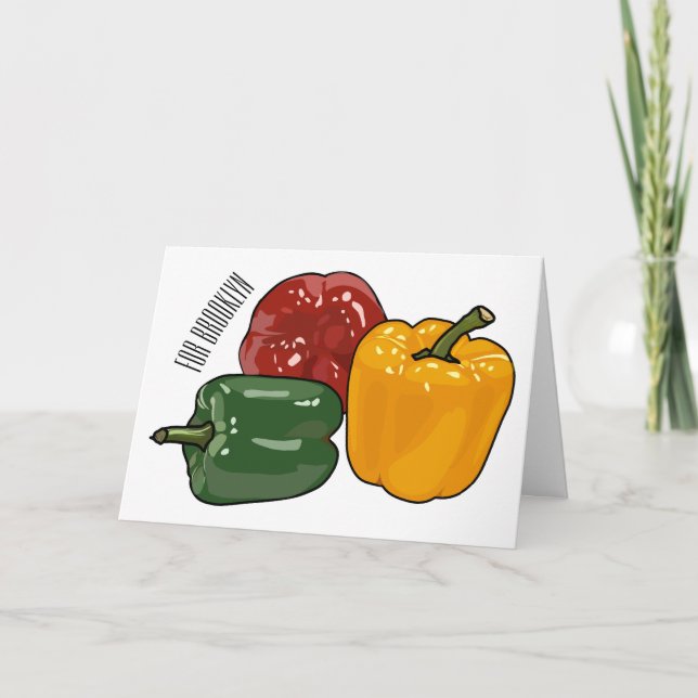 Capsicum cartoon illustration card (Front)