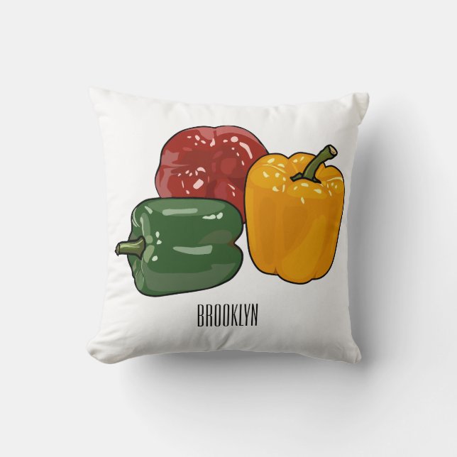 Capsicum cartoon illustration cushion (Front)