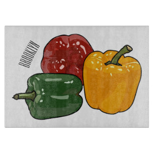 Capsicum cartoon illustration cutting board