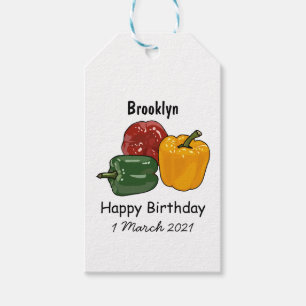 Capsicum cartoon illustration gift tags