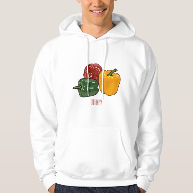 Capsicum cartoon illustration hoodie (Front)