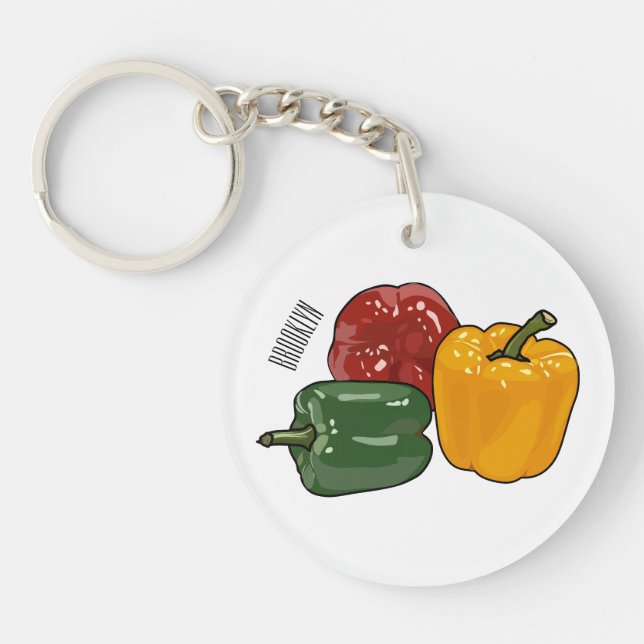 Capsicum cartoon illustration key ring (Front)