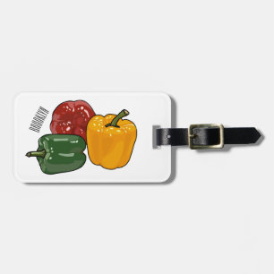 Capsicum cartoon illustration luggage tag