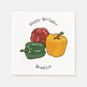 Capsicum cartoon illustration napkin