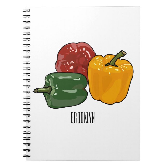 Capsicum cartoon illustration notebook (Front)