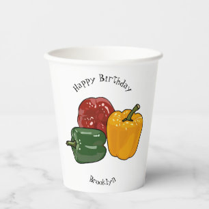 Capsicum cartoon illustration paper cups