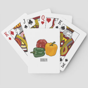 Capsicum cartoon illustration playing cards
