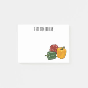 Capsicum cartoon illustration post-it notes