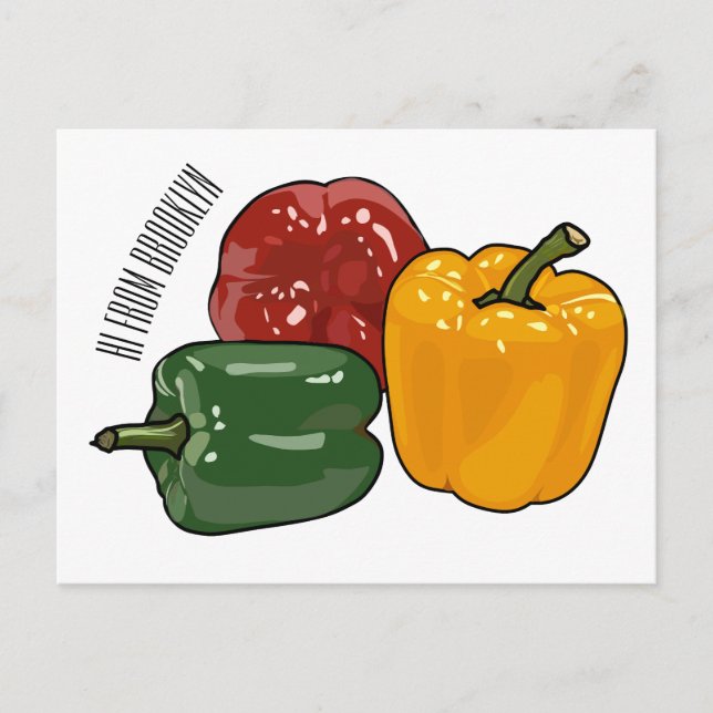 Capsicum cartoon illustration postcard (Front)