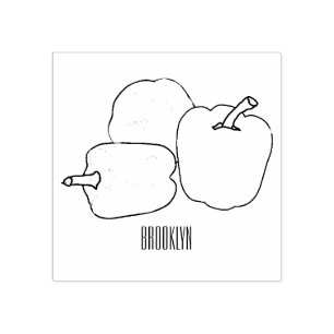 Capsicum cartoon illustration rubber stamp