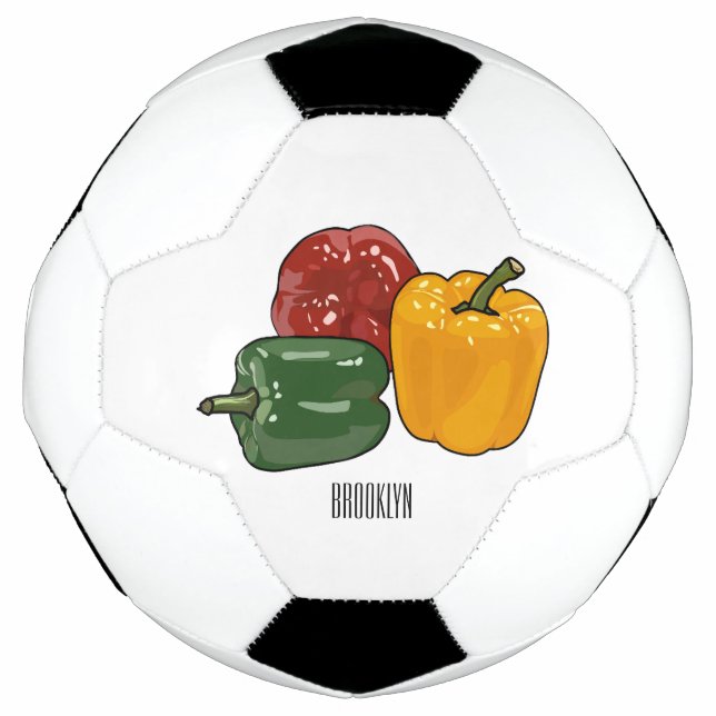 Capsicum cartoon illustration soccer ball (Front)