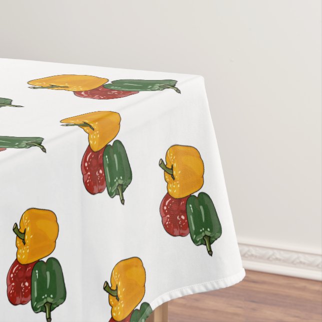 Capsicum cartoon illustration tablecloth (In Situ)