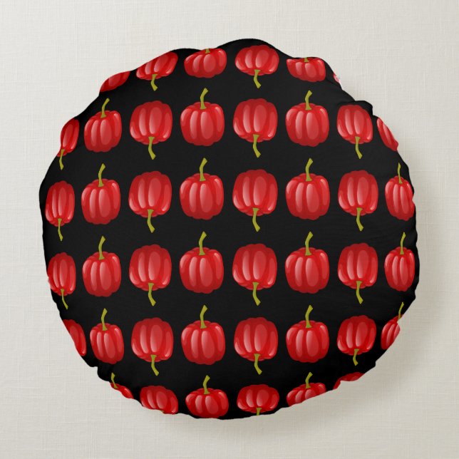 Capsicums Round Cushion (Back)