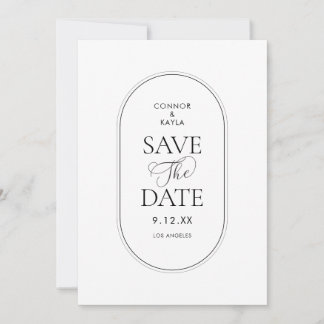 Capsule Outline Minimalist Elegant Save the Date Invitation