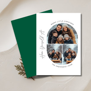 Capsule Photo   Merry Little Christmas kids Family Holiday Card