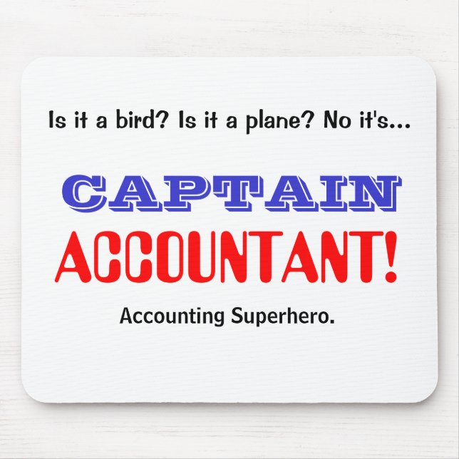 Captain Accountant Accounting Superhero Mouse Pad (Front)