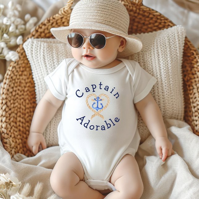 Captain Adorable Cute Nautical Baby Baby Bodysuit (A cute and comfy body suit for baby with a nautical theme.)