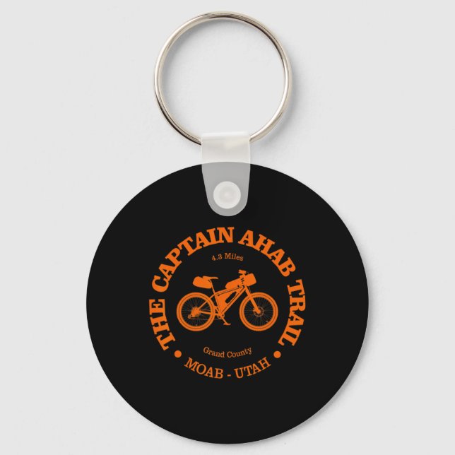 Captain Ahab Trail Funny Moab Utah Mountain Biking Key Ring (Front)