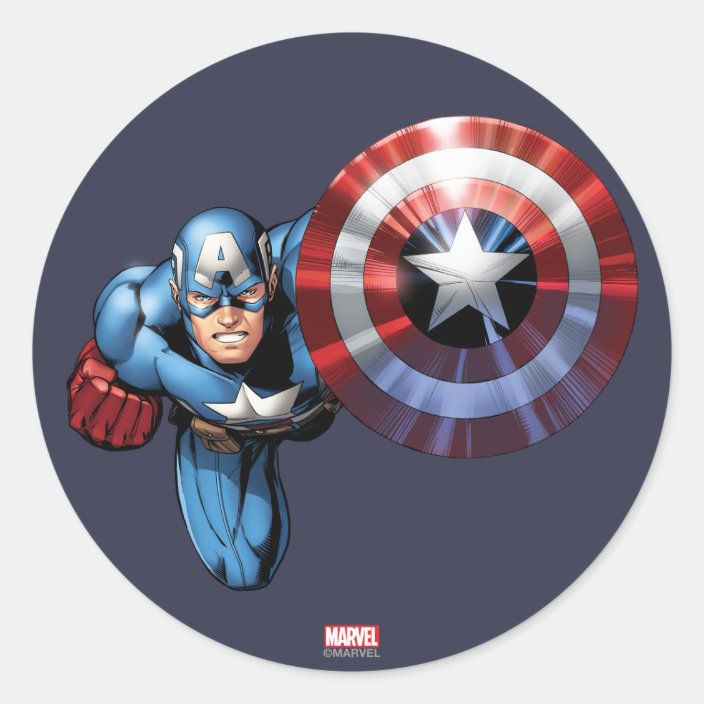Captain America Assemble Classic Round Sticker