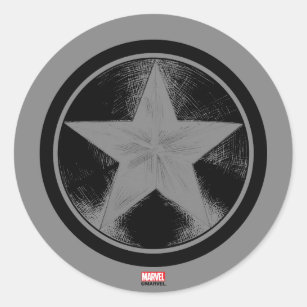 Captain America Grunge Shield Classic Round Sticker