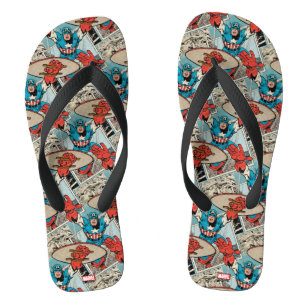 Captain America Leaping Out Of Comic Thongs