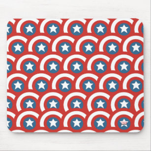 Captain America Overlapping Shield Pattern Mouse Pad