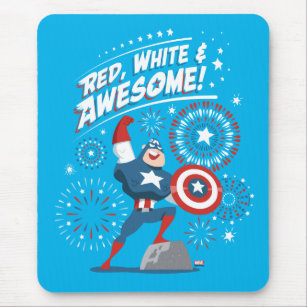 Captain America "Red, White, & Awesome!" Mouse Pad