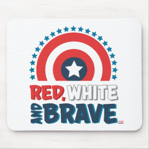 Captain America Shield "Red, White, & Brave" Mouse Pad
