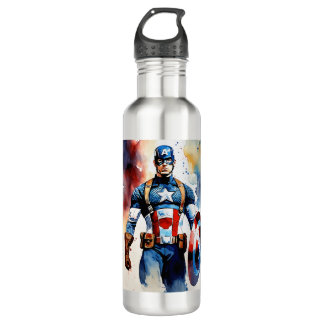 "Captain America Shield Water Bottle – Heroic Hydr