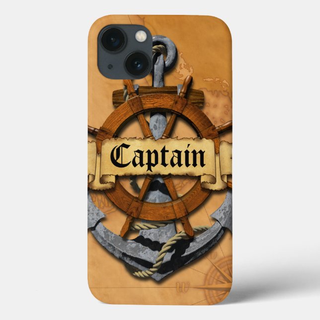 Captain Anchor And Wheel Case-Mate iPhone Case (Back)