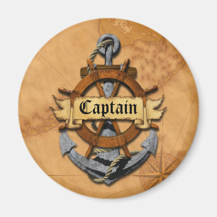 Captain Anchor And Wheel Magnet