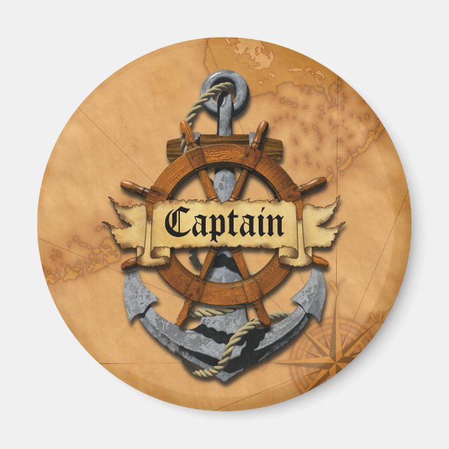 Captain Anchor And Wheel Magnet (Front)